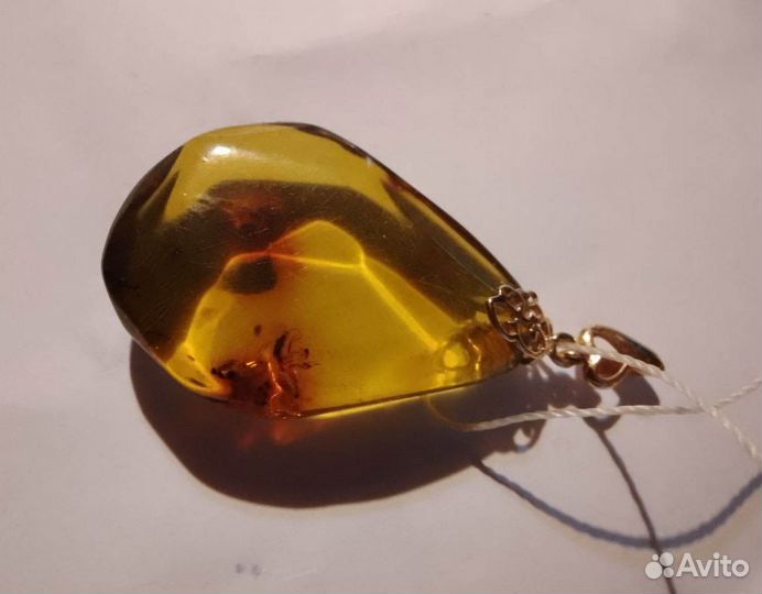 Кулон Янтарь с золотом