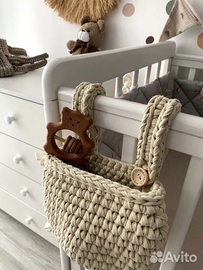 Корзина вязанная подвесная органайзер хранение
