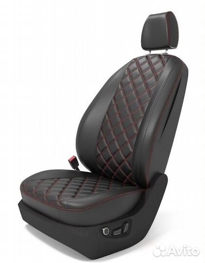 Авточехлы из экокожи 3D Ромб - Toyota Camry XV70