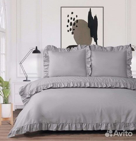 Белье постельное сатин с рюшкой