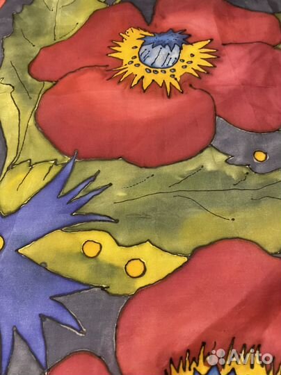 Платок шелк ручная роспись