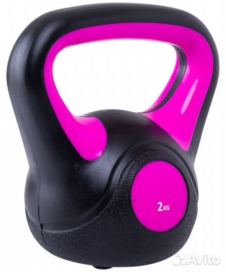 Гиря пластиковая, розовая, 2 кг