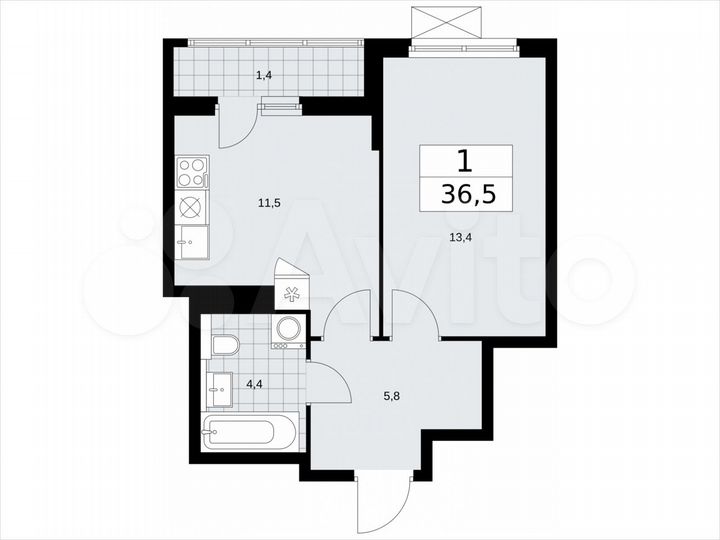 1-к. квартира, 36,5 м², 10/17 эт.