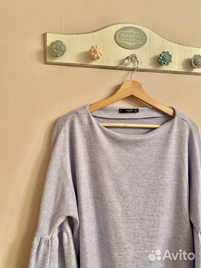 Лонгслив женский голубой Mango, размер M