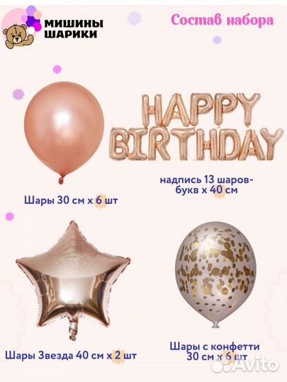 Наборы воздушных шаров, фотозона на День Рождения