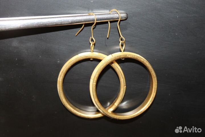 Винтажные серьги-кольца из кости. этностиль. Кость