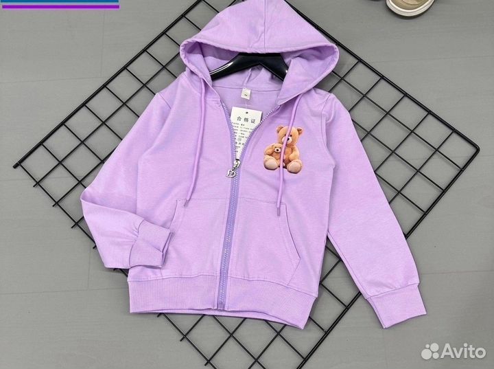 Трикотажная кофта с капюшоном, 104-128