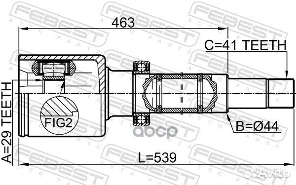 Шрус внутренний правый 29X44X41 2111TT9DRH Febest