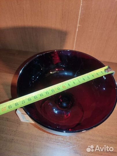 Ваза фруктовница. Богемия. Хрусталь