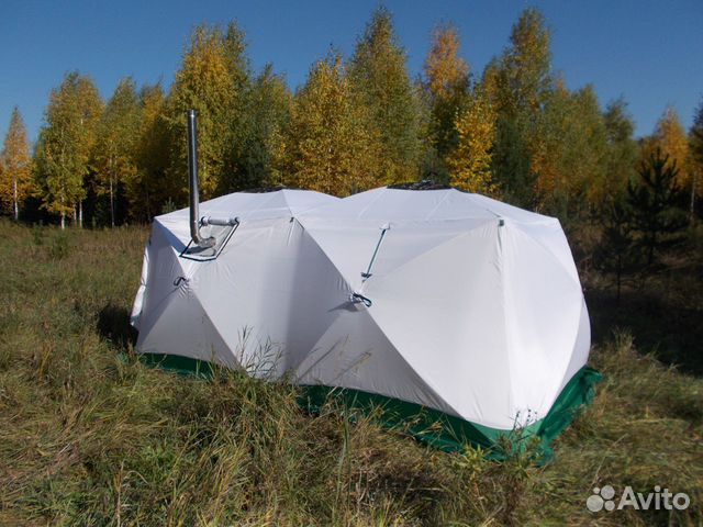 Палатка Куб 2,20 3-сл Дуплекс с дымоходом Уралзонт
