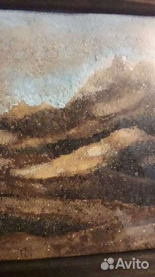 Картина из песка,вулканический,белый кубинский