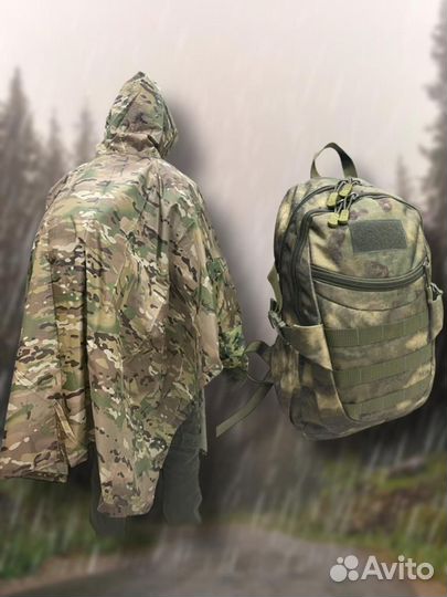 Пончо Дождевик Туристический Армейский Мультикам