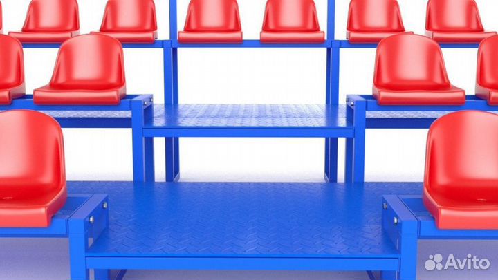 Трибуна, трехрядная, с ограждением A13600