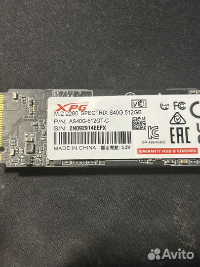 Твердотельный накопитель adata XPG 512 GB M2