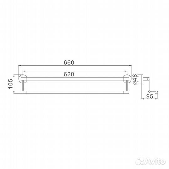 Полотенцедержатель D-Lin D252100, хром