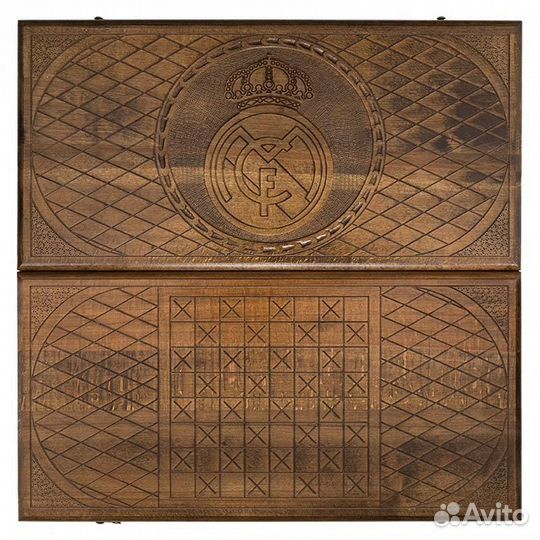 Нарды и шашки резные Реал Мадрид 62 х 64 см бук Армения 62703