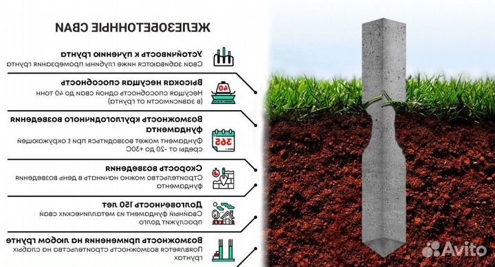 Железобетонные сваи с установкой под ключ