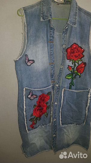 Жилет джинсовый женский