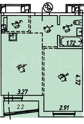 1-к. квартира, 41,5 м², 6/18 эт.