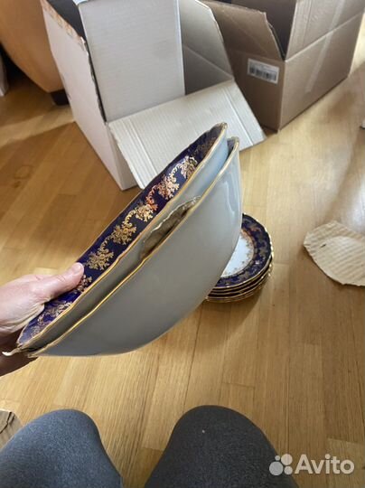 Столовый сервиз Чехия Офелия Полевой цветок Кобаль