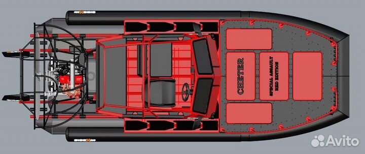 Аэролодка SibEX Читер 200 л.с Турбо Рестайлинг