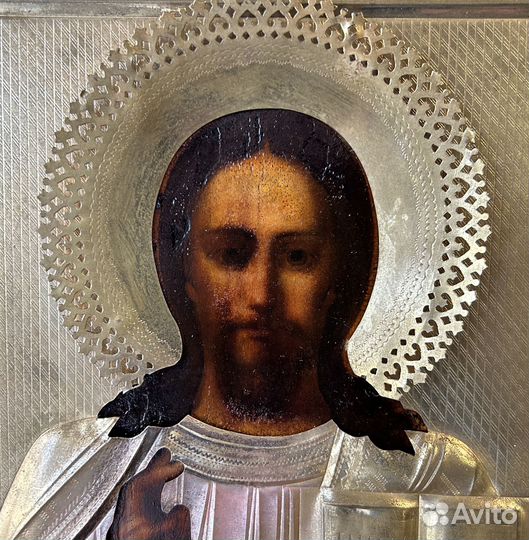 Икона Господь Вседержитель в Латунном Окладе