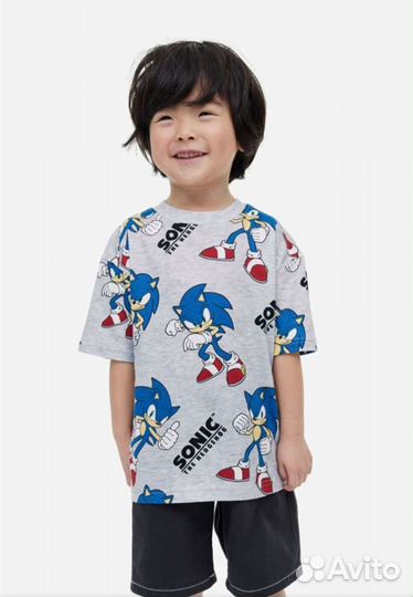 Новая футболка Соник Н&М на возраст от 4 до 10 лет