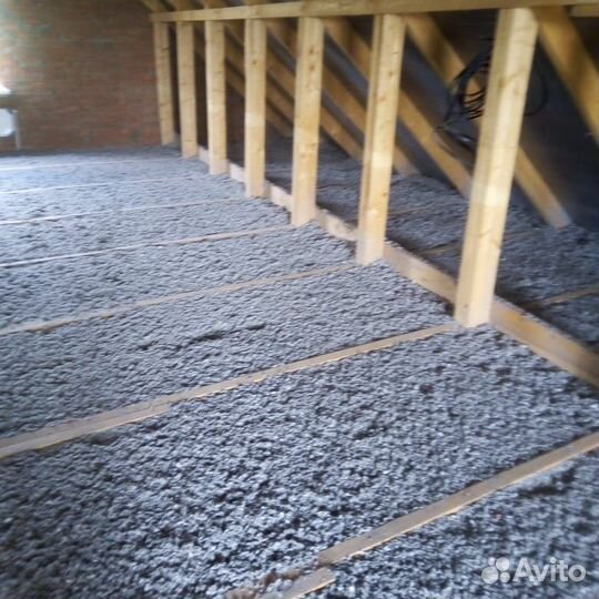 Утепление дома эковатой