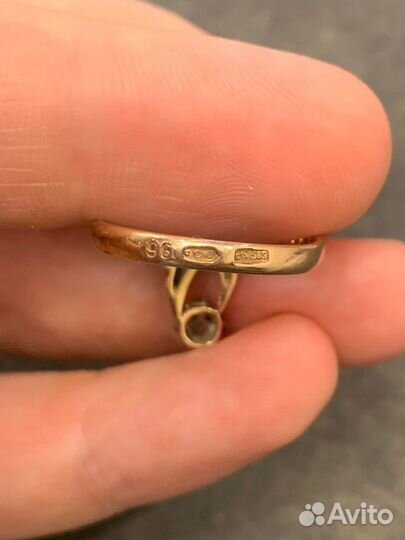 Кольцо золотое 585 пробы СССР с бриллиантами