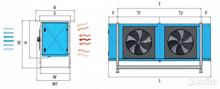 Воздухоохладитель 57,4 кВт FrigoCool ESM 63.21.4