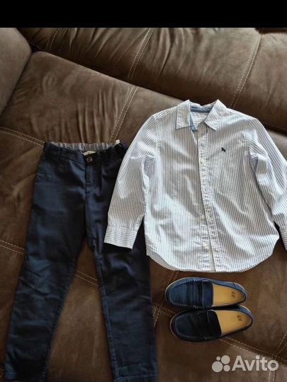 Рубашка, h&mбрюки 116, туфли h&m 30