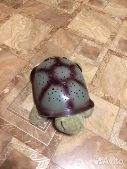 Мягкая игрушка черепашка на батарейках с абстракци