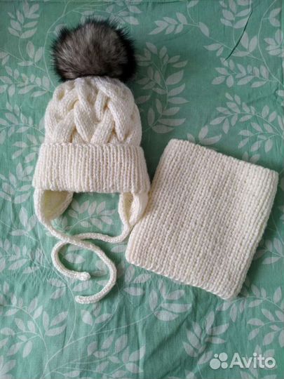 Комплект шапка и шарф женский новый