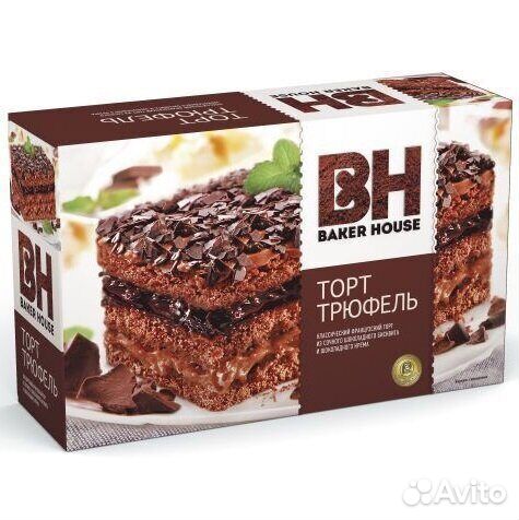 Торт бисквитный baker house трюфель 350г