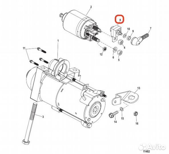 Предохранитель стартера 90A Mercruiser 79023A91