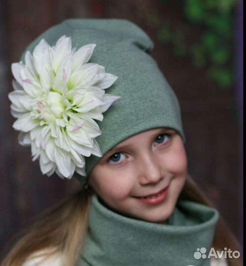 Шапка+снуд на девочку