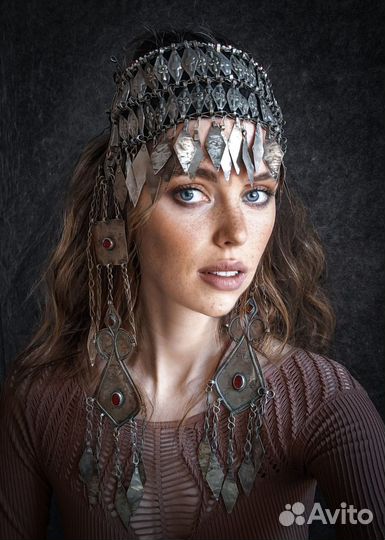 Колье чокер бусы ожерелье бохо этно готика