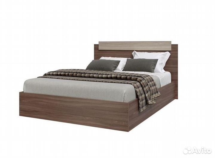 Кровать Эко на 1,4 метра Ясень шимо тёмный/светлый