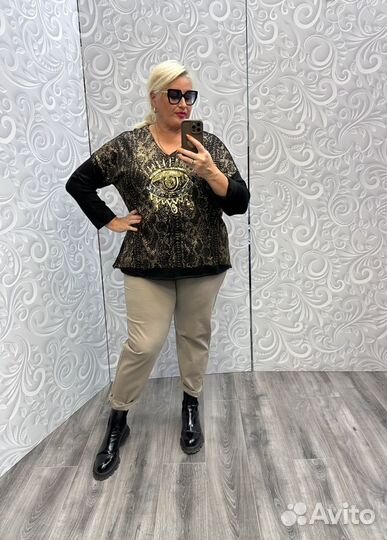 Красивый джемпер оверсайз до 64 р-ра