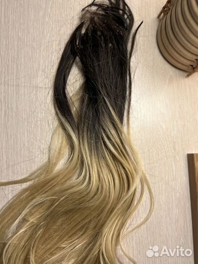 Волосы для наращивания блонд омбре 70 см