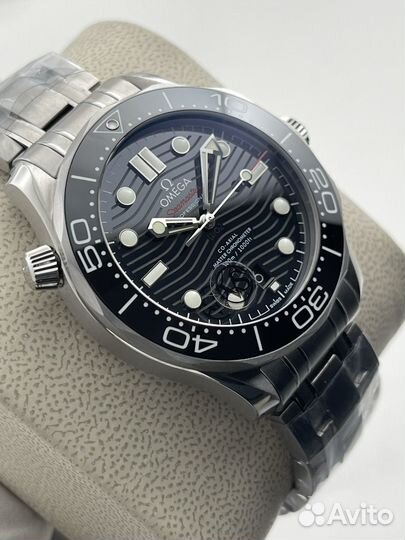 Часы omega seamaster 300m diver black dial