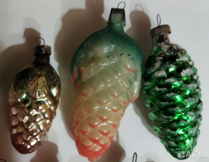 Новогодние игрушки СССР шишки, ягоды, сосульки