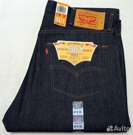 Levis 501 Shrink-To-Fit Rigid Indigo 40x36