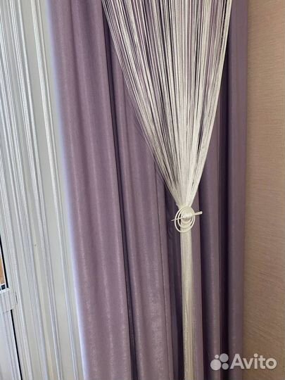 Шторы нитка+ портьера