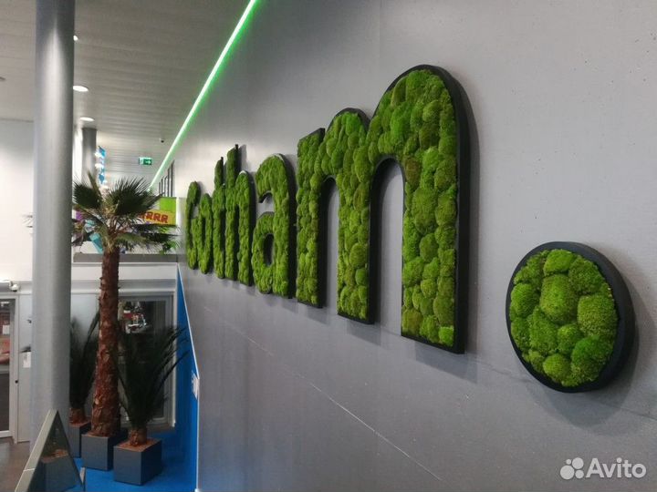 Логотип из мха 70 см