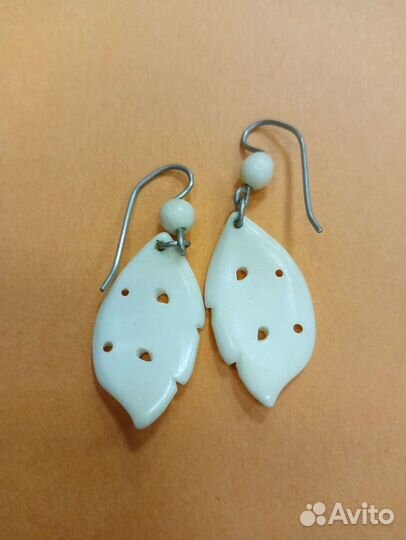 Серьги СССР кость