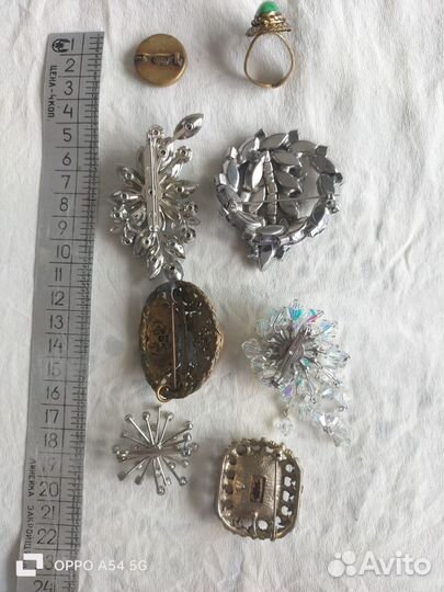 Винтажная бижютерия, кольцо пекинское стекло