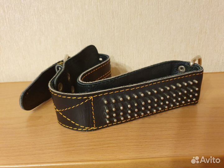 Ошейник для собак натуральная кожа с шипами