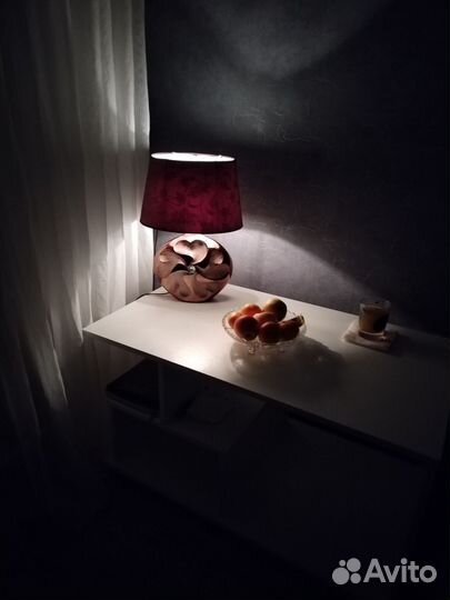 Лампа настольная с абажуром винтаж