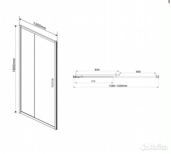 Душевая дверь Garda VDS-1G130CL, 1300